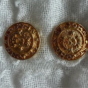 Vintage St John Gold Wreath SJ Jacket Buttons Set of 2 Replacement